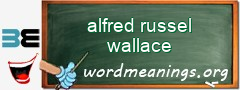 WordMeaning blackboard for alfred russel wallace